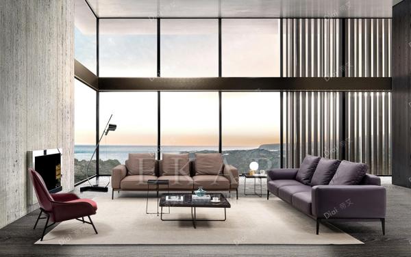 New design sectional sofa Italian furniture design 3 seater leather sofa