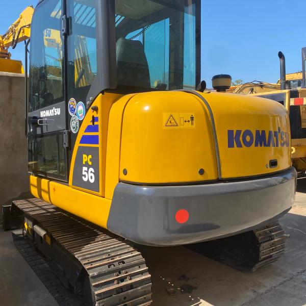 Used Komatsu PC56 Mini Excavator 5.5 Ton Crawler Digger with 5300kg Working Weight and 0.055 - 0.22m³ Bucket Capacity