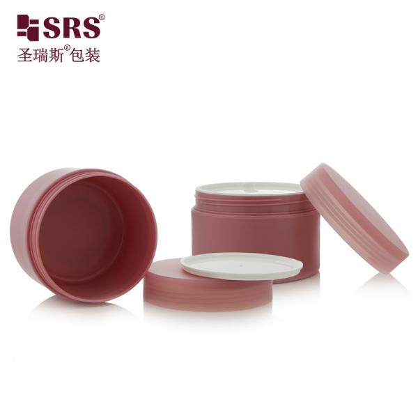 SRSJK-200g Hot Red Custom Design Empty Round PP Plastic Jar With Screw Lid With Disc Liner For Airtight For Cream Butter Packaging
