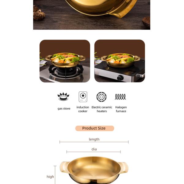 Good Quality Stainless Steel Golden Soup Pot Korean Ramen Instant Noodle Seafood Lobster Induction Cooker Dry Pot