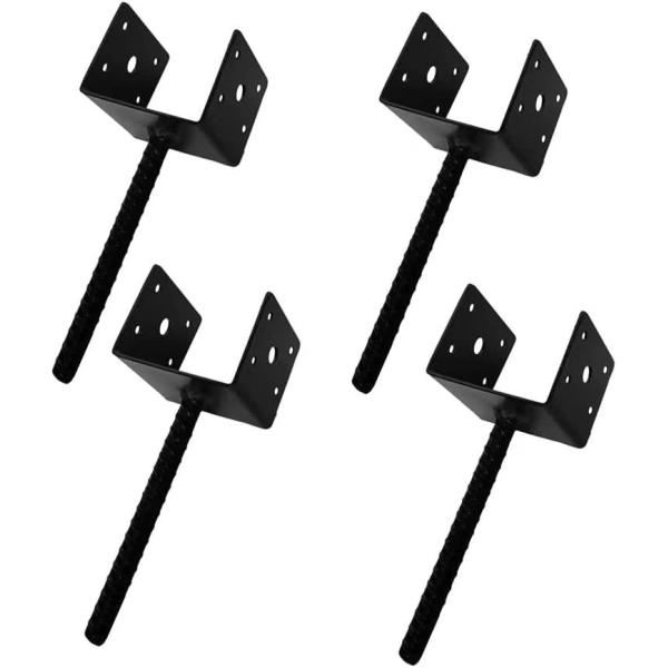 鉄 U 形 フェンス ポスト ホールダー グラウンド スパイク ポスト アンカー メタル 粉末 コーティング 4 インチ × 4 インチ