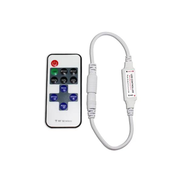 Wireless RF MINI 11 Key 6A Single Color LED Controller For Light Strip