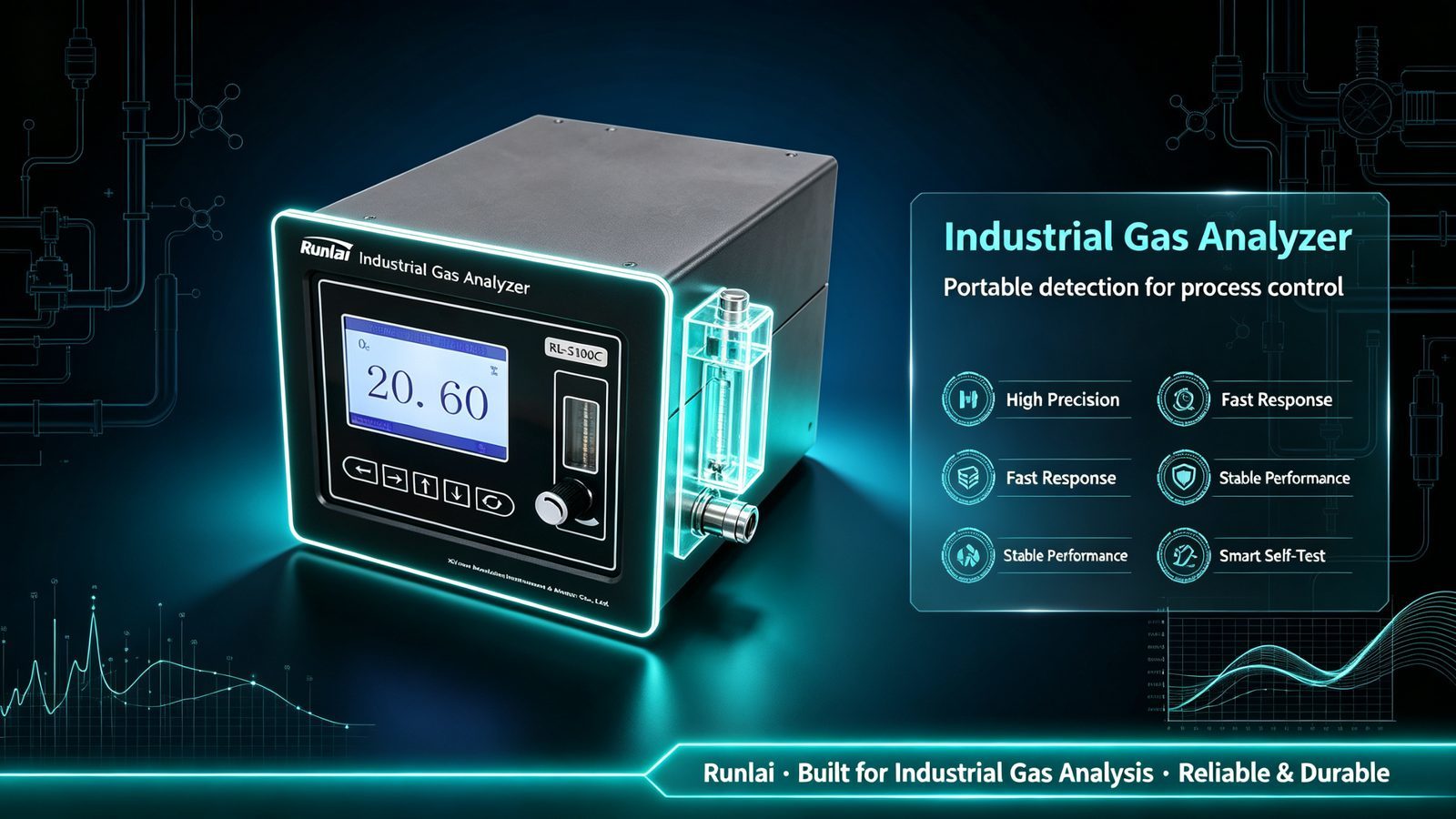 Online Real Time Portable Oxygen Purity Analyzer Metal Meter With Sound Alarm