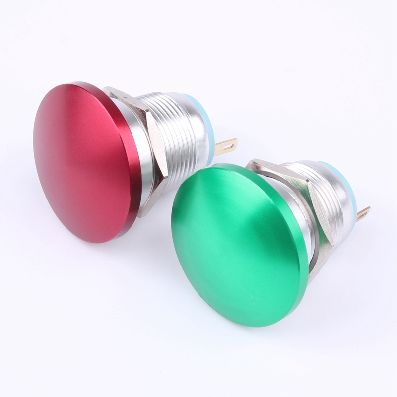 19mm Stainless Steel Electronic Momentary Switch Explosion Proof Mushroom Head Oxidation IP65 Level 250V Max Voltage 1NO 4A