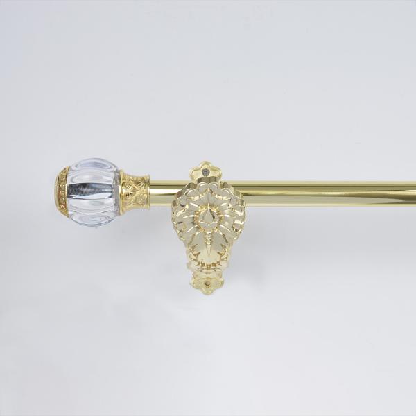 Home Decor 28MM Pipe Curtain Rods Modern Gold Colour Curtain Poles Crystal Curtain Finials