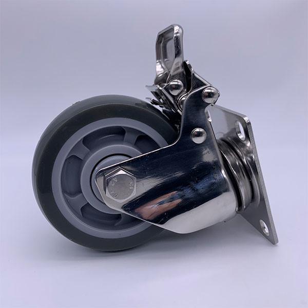 Lockable Brake SS Caster Wheel 4 Inch For Corrosive Environment