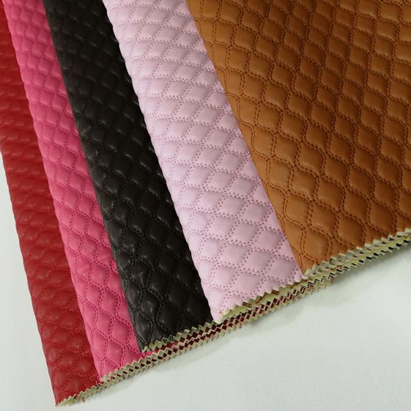 Wholesale quilted Synthetic embroidered PU shoe leather
