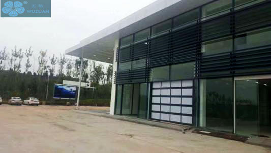 Aluminium Frame Glass Panel Commercial Sectional Doors For Showroom