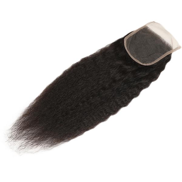 Shedding-Free Remy Hair Kinky Straight Lace Closure for Straight Kinky Hair Extensions