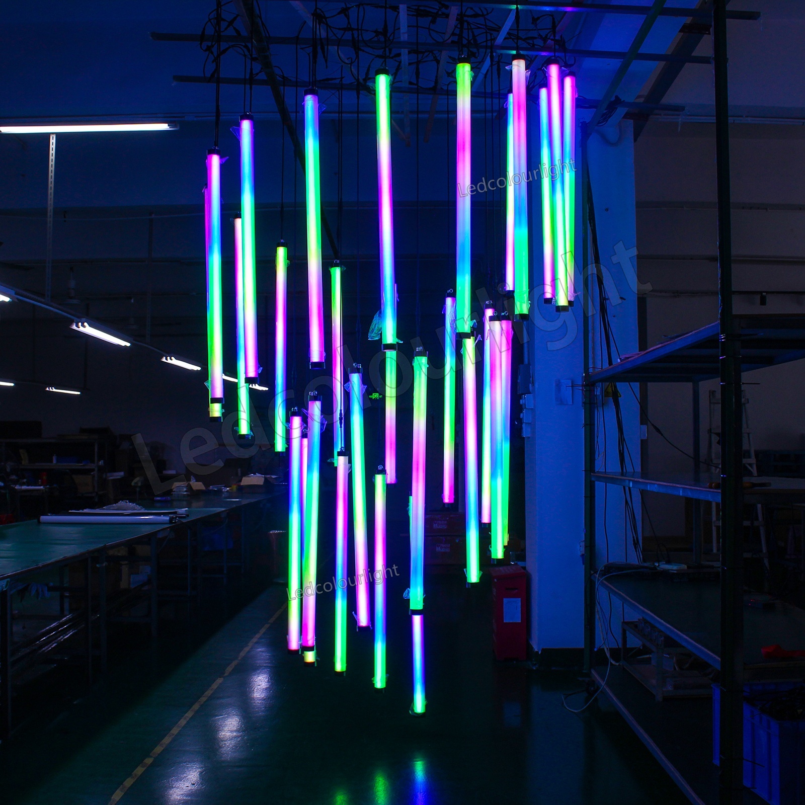 50mm Diameter DC24V DMX512 Control LED Pixel Tube with Black PC Housing