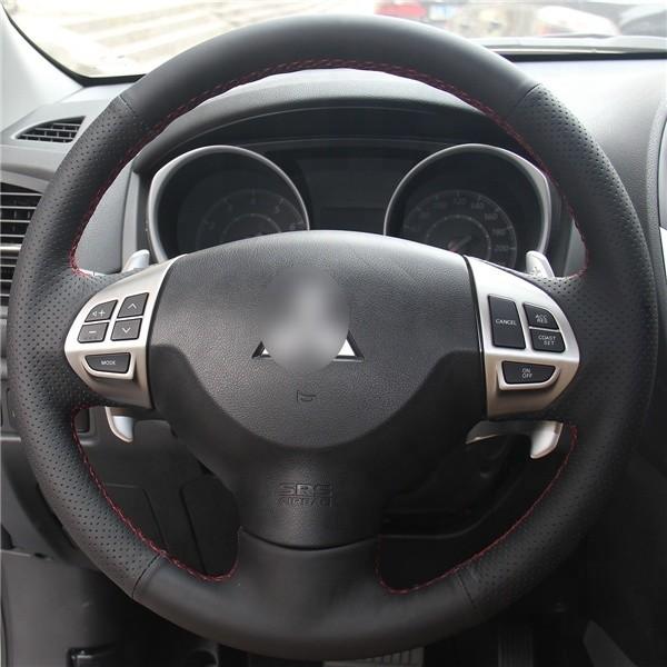 High Quality Steering Wheel Cover for Mitsubishi Lancer X 10 2007-2015 for Mitsubishi Outlander 2006-2013