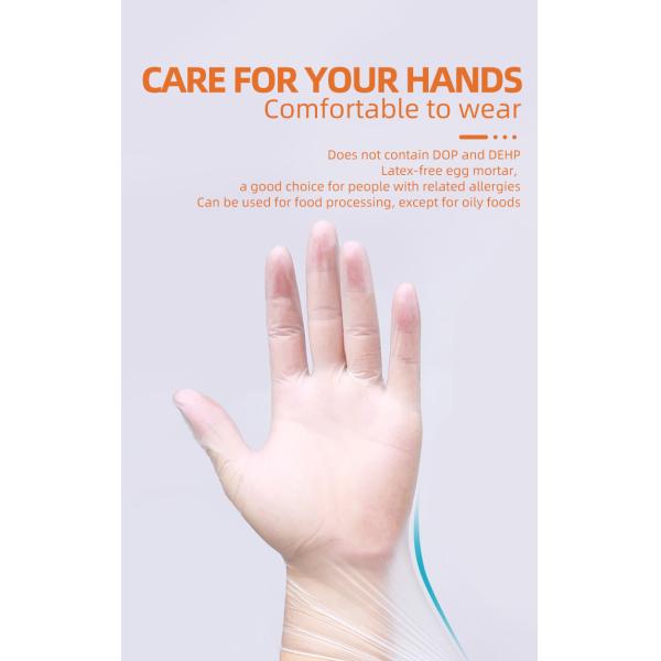Powder Free 4.0g PVC Medical Vinyl Examination Gloves