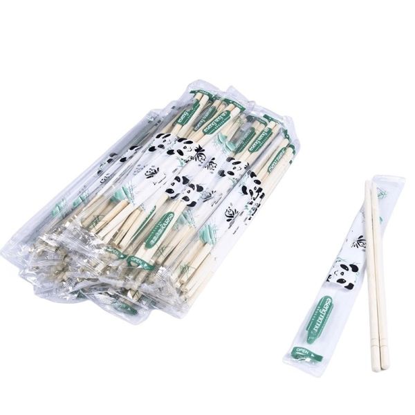 Stocked Eco-friendly Disposable Bamboo Chopsticks with Round Shape and Flatware Type Chopsticks