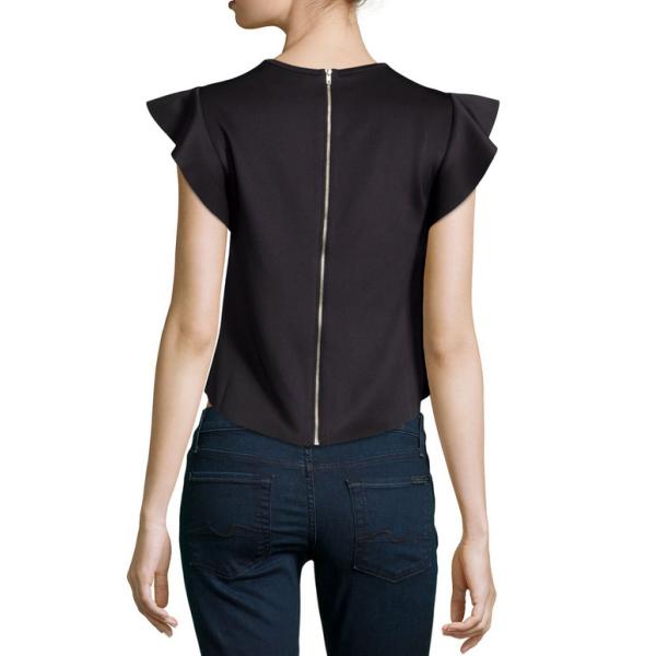 Ruffle-Trim Crewneck Top