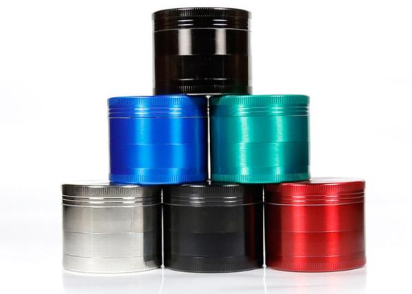 Herb Grinder Metal Zinc Alloy Tobacco Herbal Grinders 4 Layers 40 50 55 63mm Diameter 6 colors