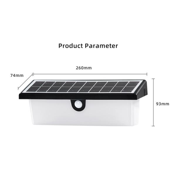 Waterproof Solar Wall Light Outdoor LED Motion Sensor Decor Lamp for Garden Wall Mount