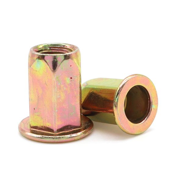 Flat Head Full Hex Rolling Stock Rivet Nut Steel Material Zinc Plated Finish