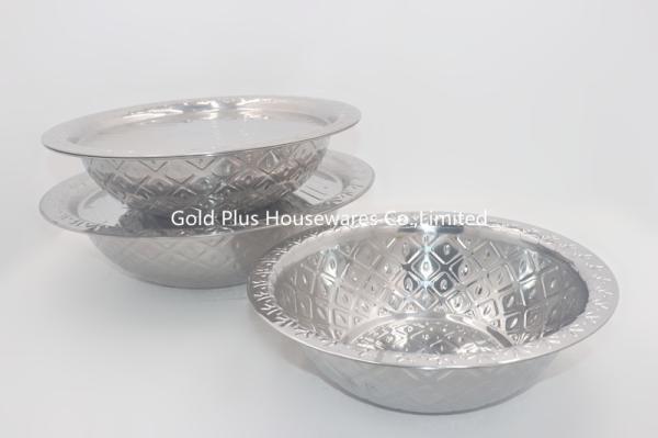 38cm  Eco-friendly round shape food deep wash basin round deep mixing bowls with cover