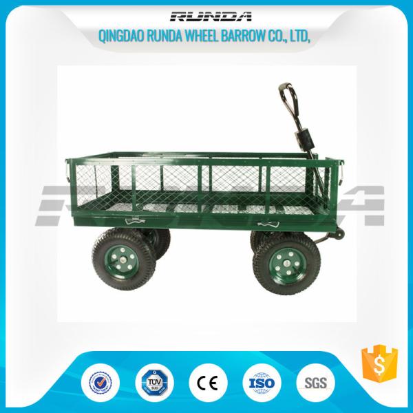Steel Mesh 4 Wheel Garden Cart  Load Capacity 150-300kg Powder Coated Finish
