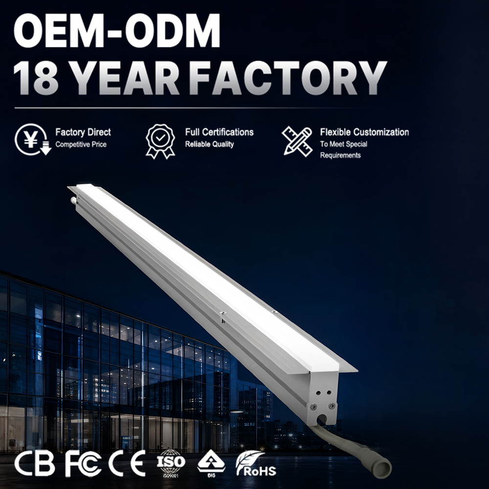 12‑15W Surface Mount Linear Facade Light Anti Glare Exterior Led Linear Lighting 80lm/W