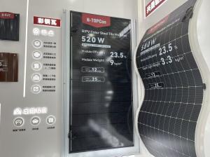 XSCM-520-T ソーラータイル 580W ヘキサゴン 23.5% ブラック＆ホワイトガラスタイル BIPV ソーラーパネルシステム 家庭用 太陽光発電