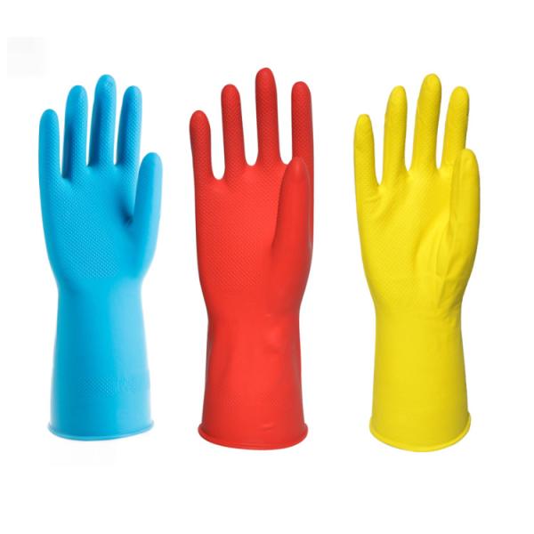 L50g Dip Flocklined Rubber Gloves For Washing Dishes