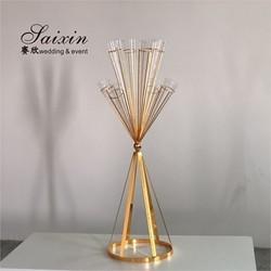 Novo design de flores de metal preto escorregadio para decoração de festa de evento