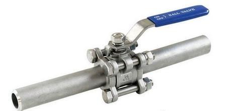 Extended Welding / Union Welding Bw 3pc Floating Ball Valve With Lock Cf8m Ptfe