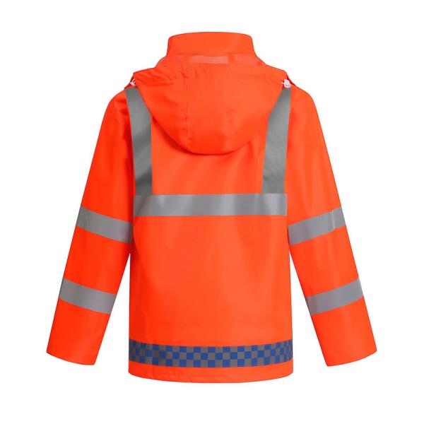 Long Sleeve Reflective Safety Rainwear Waterproof Breathable Hi Vis Rain Gear