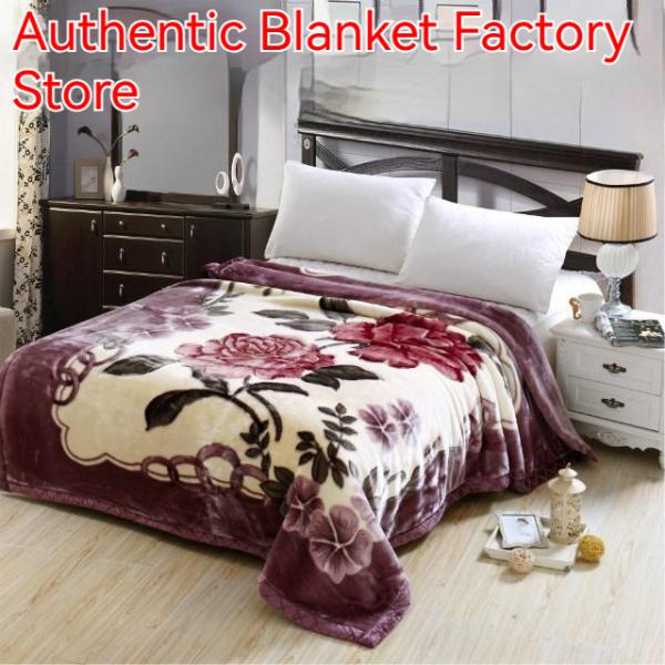 Customized Pattern Luxury 100% Polyester Raschel Mink Blanket with Microfiber Fabric