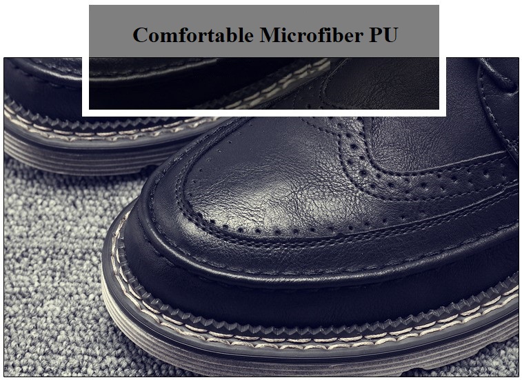 Ретро тапки Brogue Breathable кожаных людей сшили усиленный
