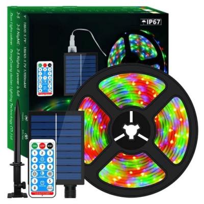 CE Heatproof Solar Tape Lights , Remote Control Solar Powered Outdoor Strip Lights