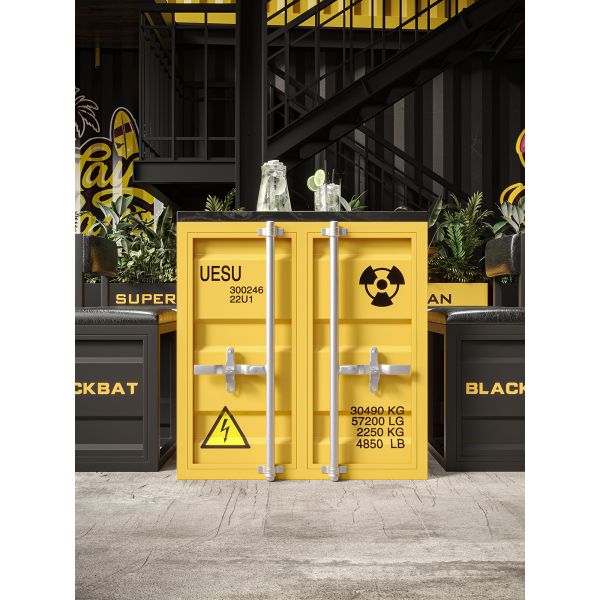 Customizable Colors Durable Iron Frame Table Chair Set with Eco-Friendly Paint for Modern Industrial Spaces