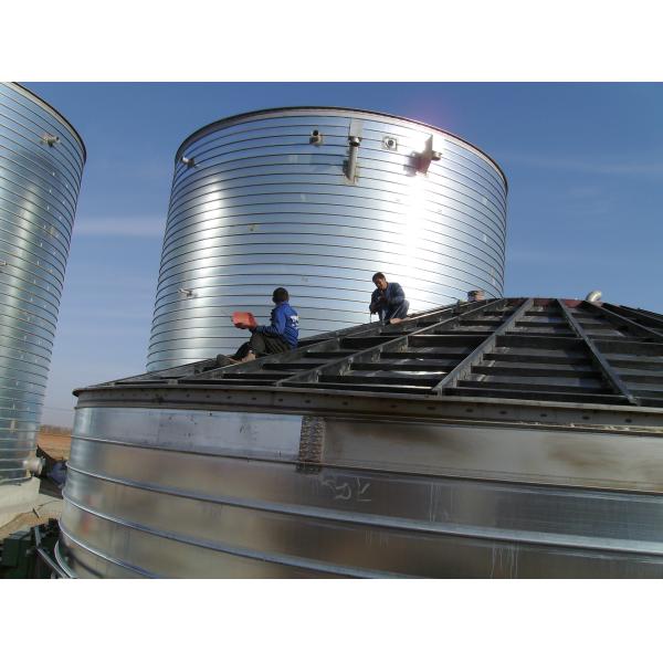 5000m3 Mondes Spiral Steel Silo , Galvanized Steel Grain Silo Storage