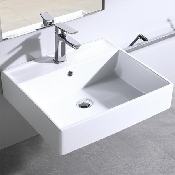 Modern Design Rectangular White Color Lavatory Bathroom Apartment Sink Lavatory Wash Basin