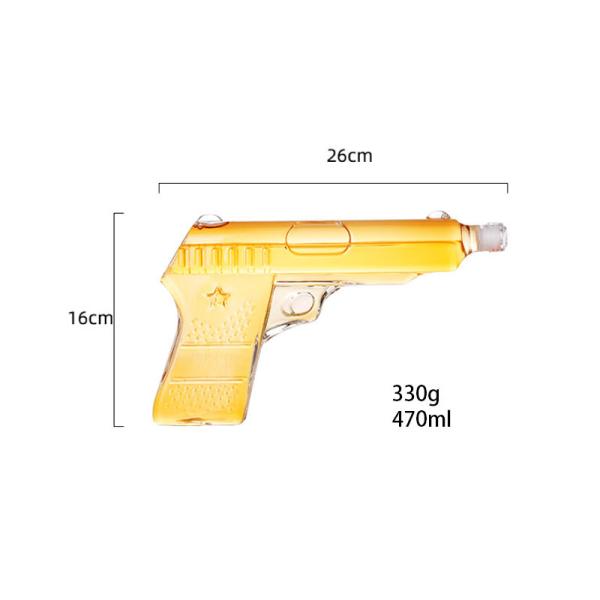 Ясная длина бутылки вискиа 26cm стекла формы оружия руки 500ml