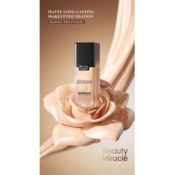 Customizable 24H Matte Long-Lasting Makeup Foundation Liquid 50 Colors Oil Control Sweat Proof Concealer Friendly Mask
