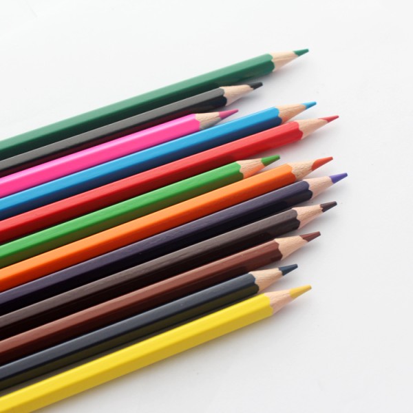 Hot Selling 12pcs 7 Inch Soft Red Wood Colour Pencil Set 3mm Lead Color Pencils