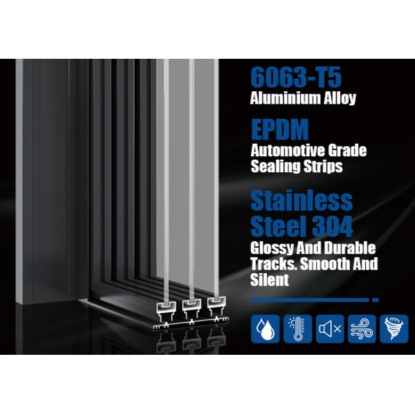 Decorating Internal Partition Sliding Doors 6063-T5 Silent Operation Single Glass