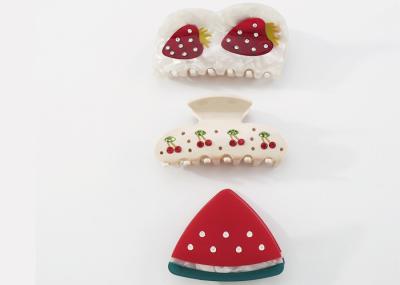 Girls fruit hairpin strawberry watermelon cherry acetate resin grab clip shark clip accessories