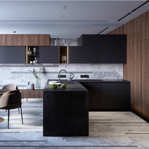 PVC Wooden Modular Kitchen Cabinets