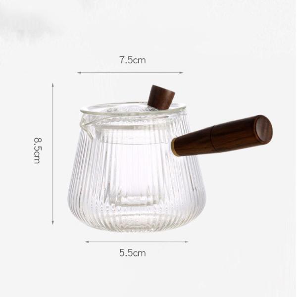 1500ml ((52oz) Chávena de vidro com infusor removível, Ehugos Stovetop Safe Grande Chávena de Chá, Florescente e mão de folhas soltas