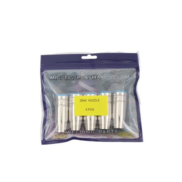 Boquilla de soldadura cónica blanca 25AK para MIG Lámpara de soldadura Consumables Boquilla de gas binzel