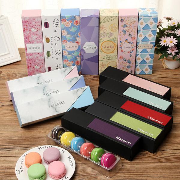 Caixa colorida da gaveta do cartão da embalagem de Macaron, empacotamento de alimento amigável de Eco
