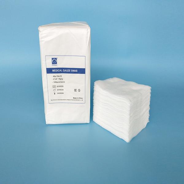 Медицинская марля вещество-поглотителя хлопка обветренной шлихты 8Ply обруча марли вытирает тампоном 10 x 10