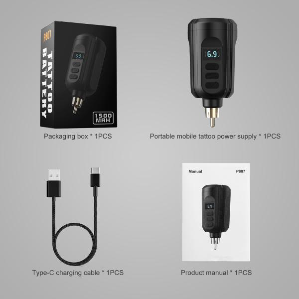 RCA 1500mah Wireless Tattoo Power Supply 5V-12V Tattoo Pen Battery