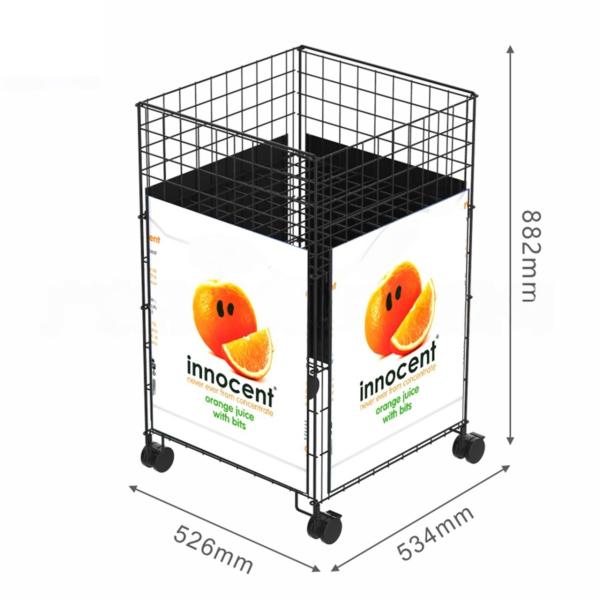 882mm Metal Wire Display Racks Uv Printing Metal Wire Display Stands With Casters
