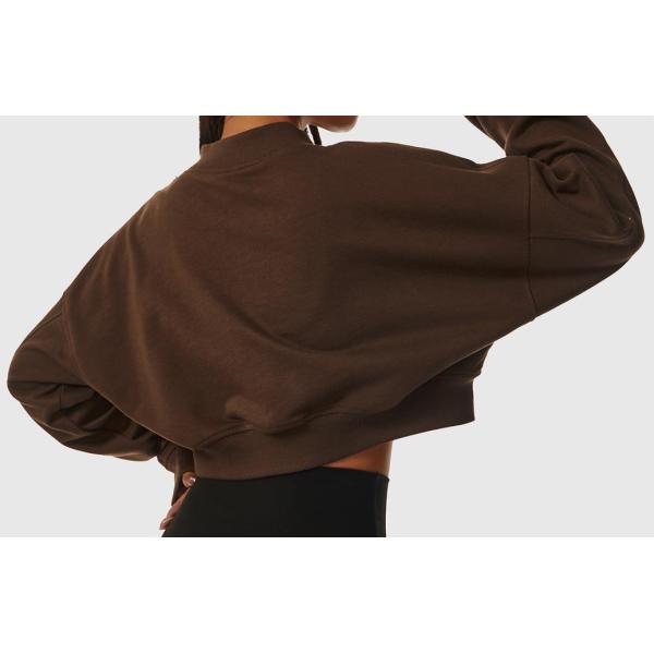 V женщин фабрики одежды небольшого количества - фуфайки рукава шеи 50% полиэстер хлопка топ-50% пуловера длинной случайное