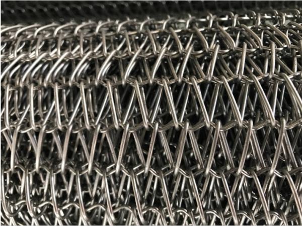 Chain Metal Furnace Conveyor Belt 304 Stainless Steel Flat Surface High Hardness
