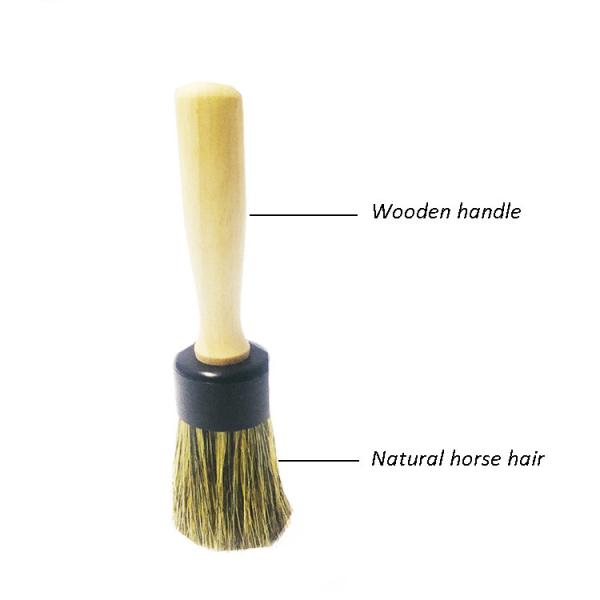 20cm Auto Detailing Car Cleaning Brushes Wooden Handle Natural Horse Hair